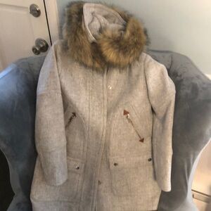 NWOT Faux Fur Italian Wool winter coat woman’s sz 00 P